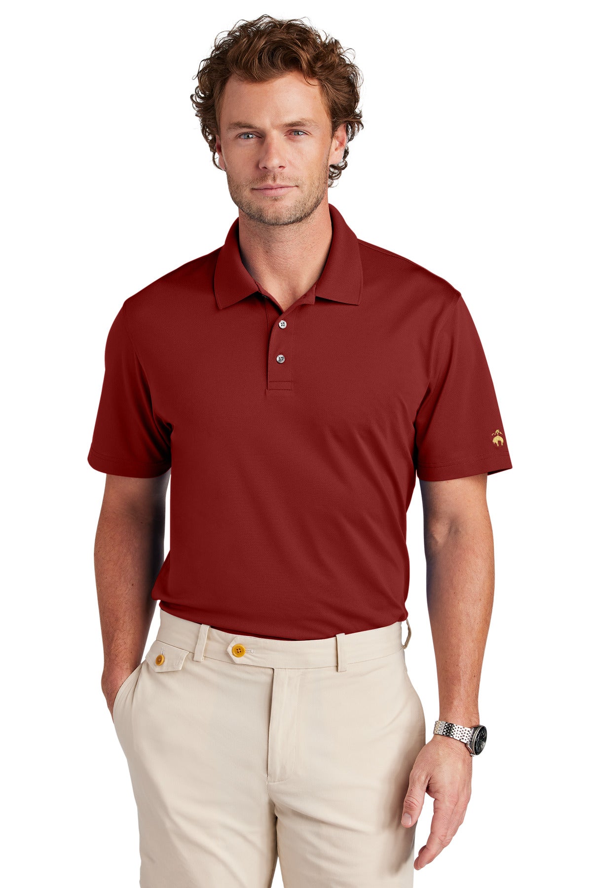 Brooks Brothers® Mesh Pique Performance Polo - Rich Red - XS