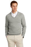Brooks Brothers® Cotton Stretch V-Neck Sweater - Light Shadow Grey Heather - XS