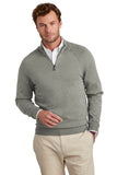 Brooks Brothers® Cotton Stretch 1/4-Zip Sweater - Light Shadow Grey Heather - XS
