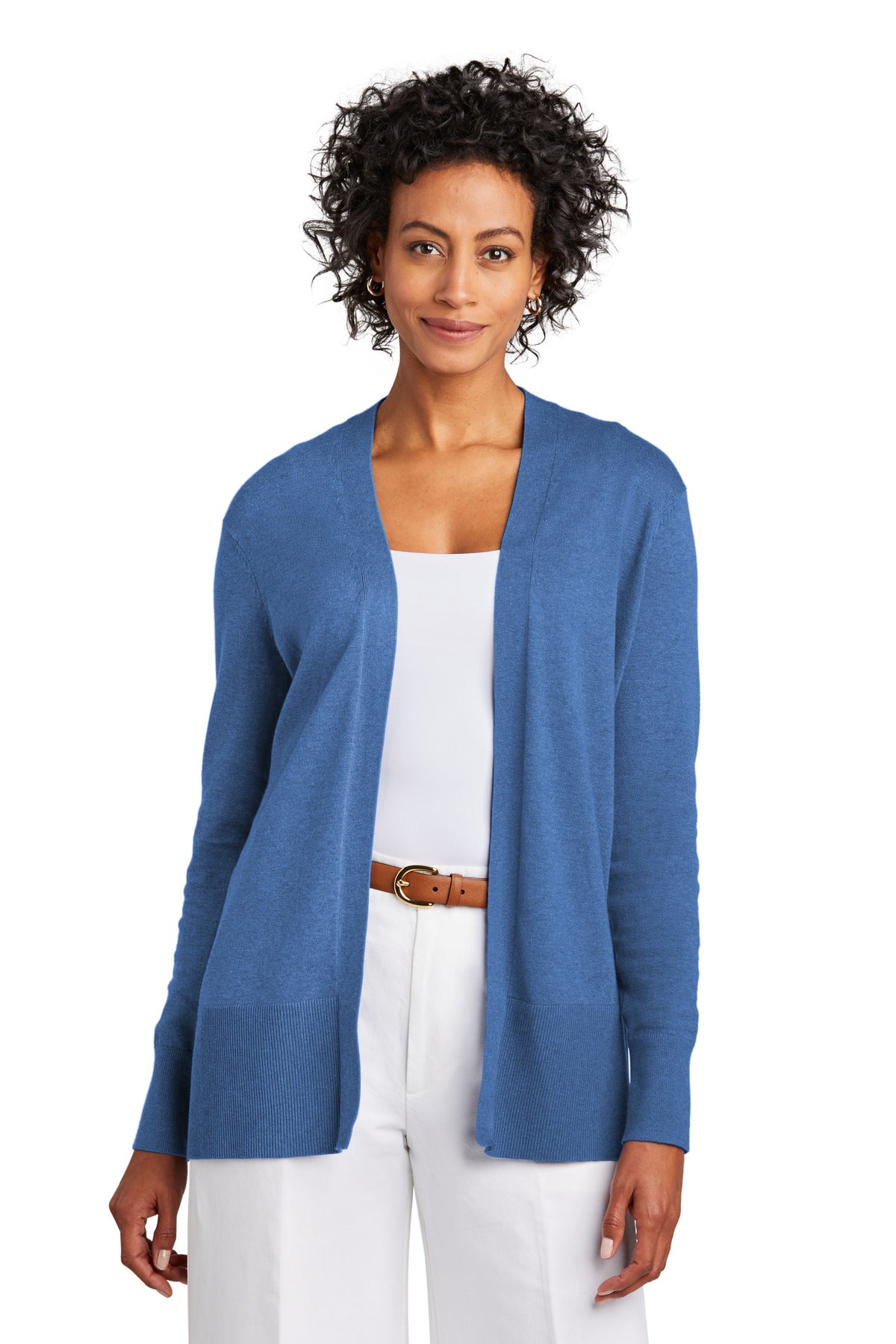 Brooks Brothers® Women’s Cotton Stretch Long Cardigan Sweater - Charter Blue Heather - XS