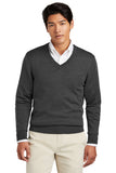 Brooks Brothers® Washable Merino V-Neck Sweater - Windsor Grey Heather - XS