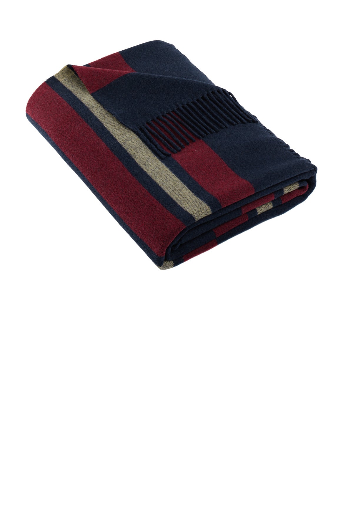 Brooks Brothers® Heritage Blanket - Navy Blazer / Ruby Wine/ Camel - OSFA