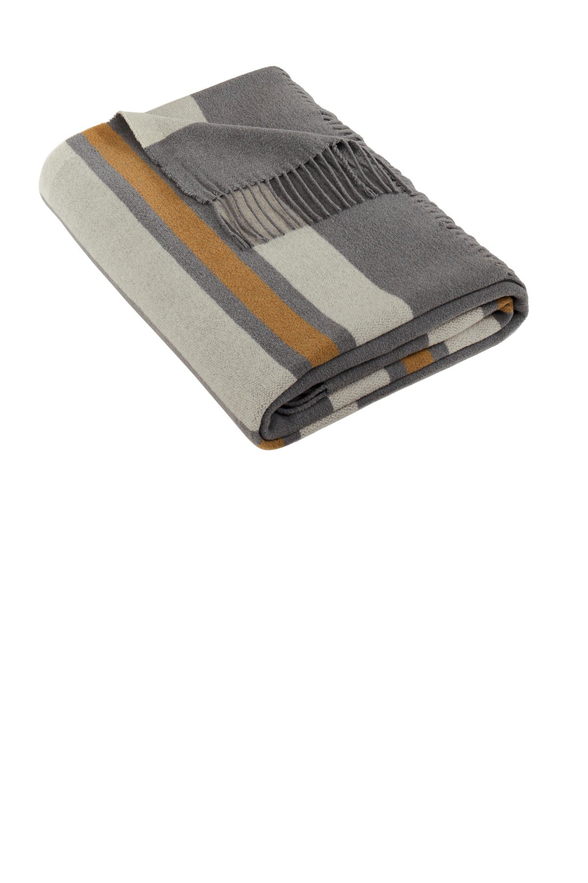 Brooks Brothers® Heritage Blanket - Shadow Grey/ Marshmallow/ Tan - OSFA