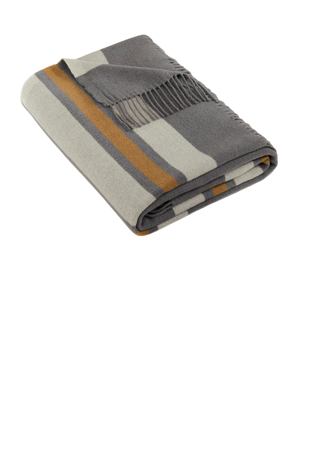 Brooks Brothers® Heritage Blanket - Shadow Grey/ Marshmallow/ Tan - OSFA