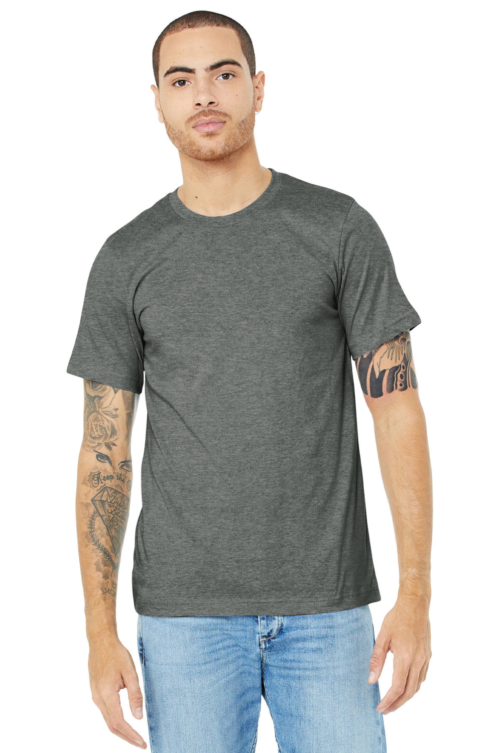 BELLA+CANVAS® Unisex Heather CVC Short Sleeve Tee - Deep Heather - XS