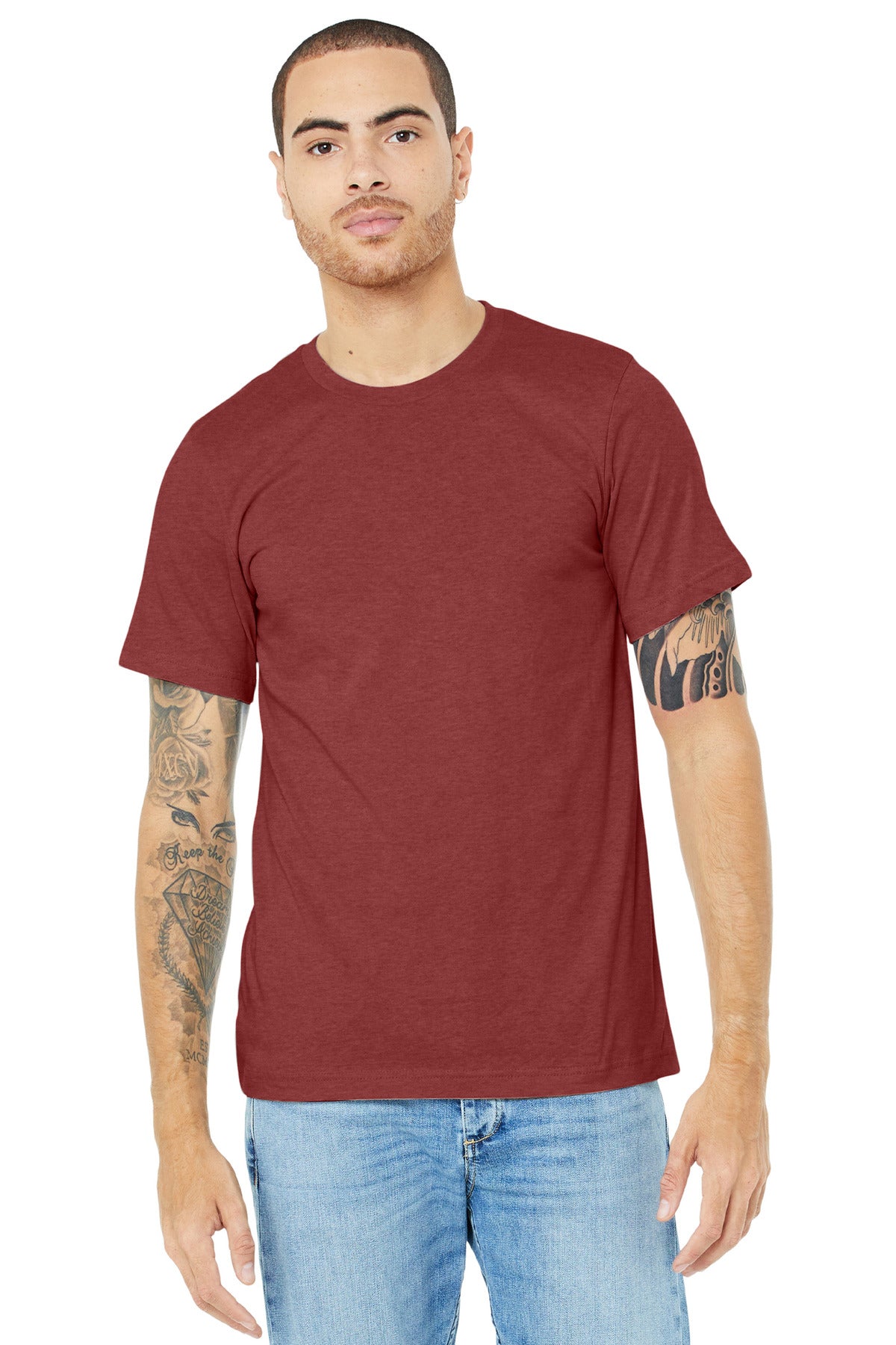 BELLA+CANVAS® Unisex Heather CVC Short Sleeve Tee - Heather Canvas Red - 2XL