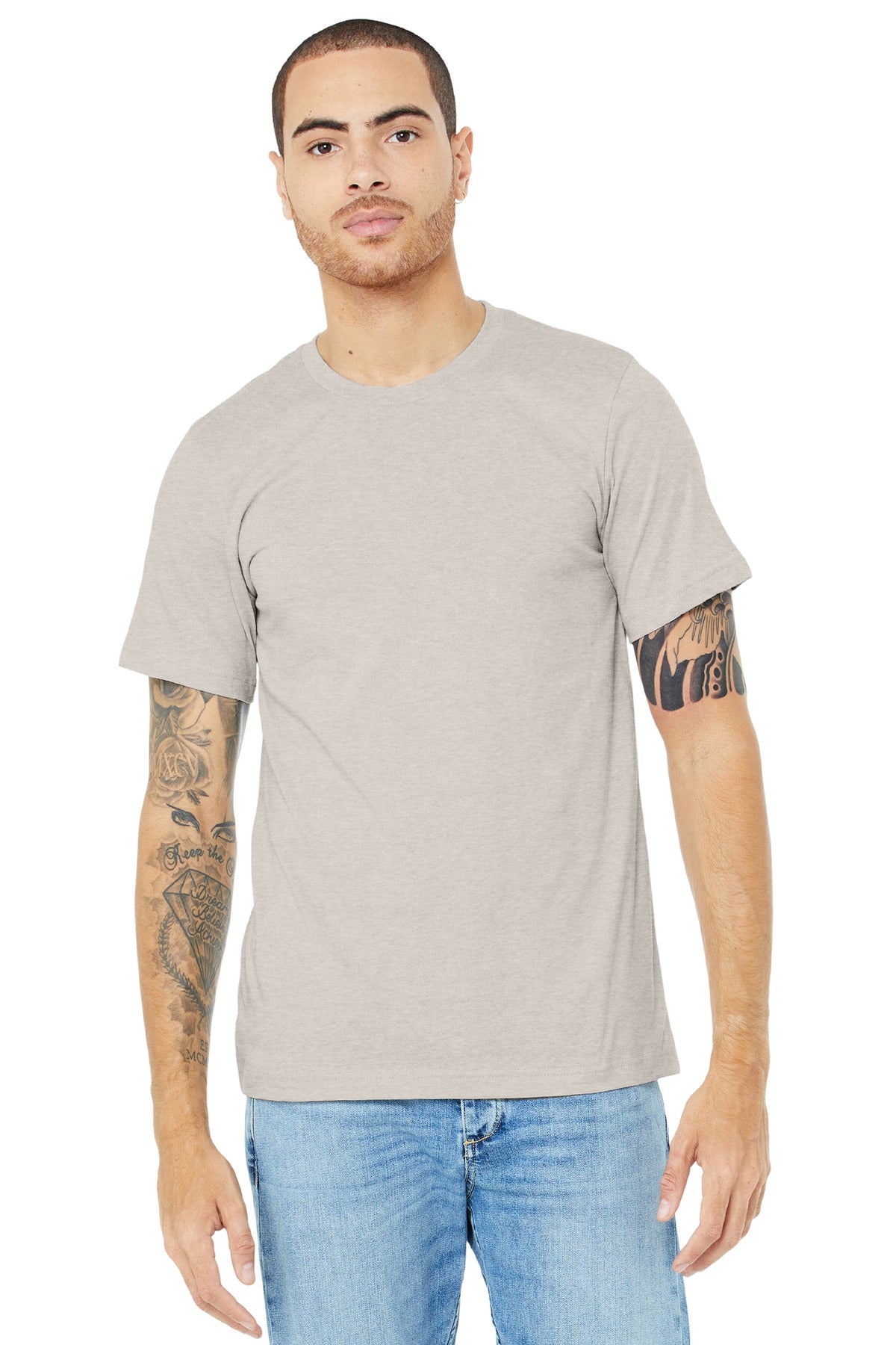 BELLA+CANVAS® Unisex Heather CVC Short Sleeve Tee - Heather Cool Grey - 2XL