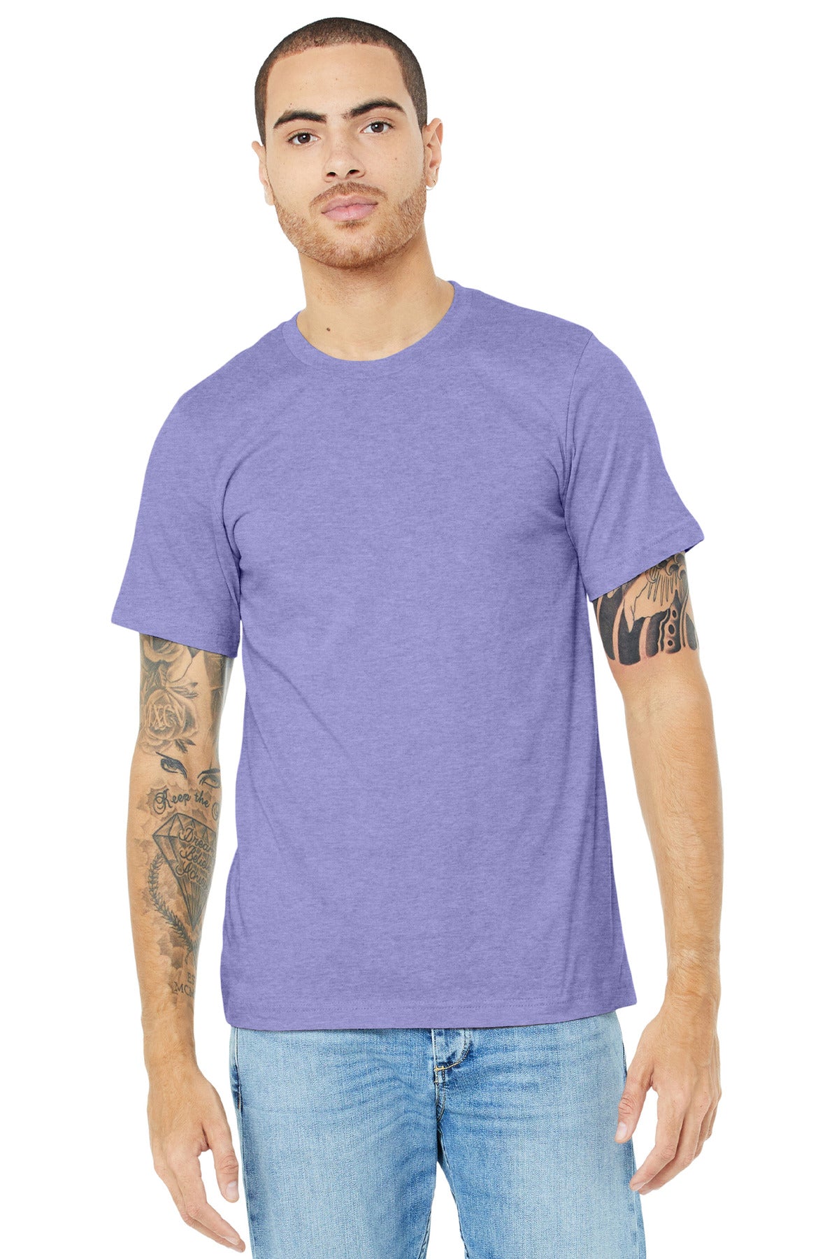BELLA+CANVAS® Unisex Heather CVC Short Sleeve Tee - Heather Dark Lavender - 2XL