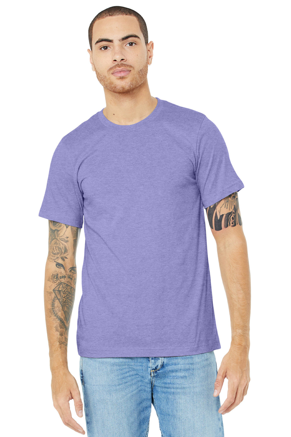 BELLA+CANVAS® Unisex Heather CVC Short Sleeve Tee - Heather Dark Lavender - 2XL