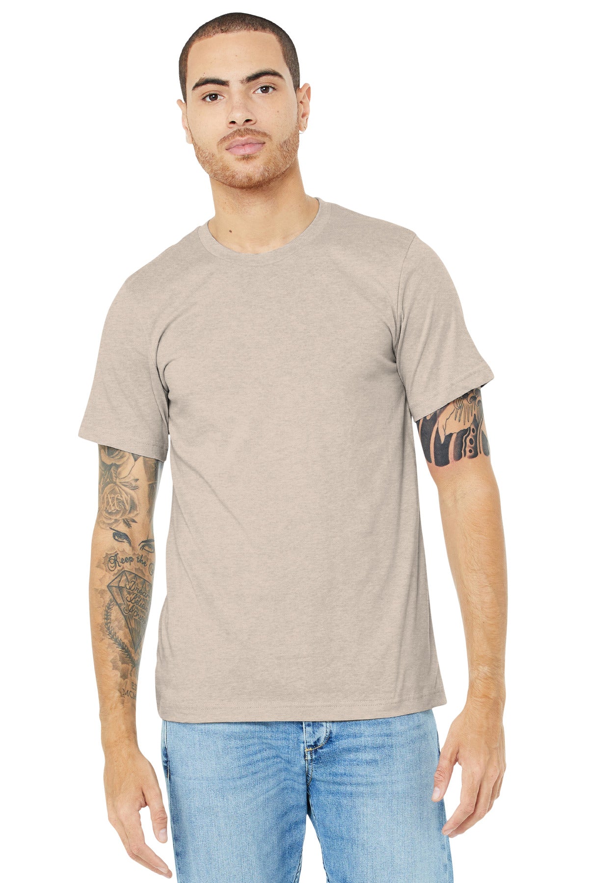 BELLA+CANVAS® Unisex Heather CVC Short Sleeve Tee - Heather Dust - XS