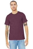 BELLA+CANVAS® Unisex Heather CVC Short Sleeve Tee - Heather Maroon - XS