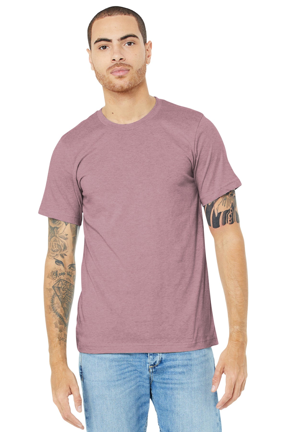 BELLA+CANVAS® Unisex Heather CVC Short Sleeve Tee - Heather Orchid - XS