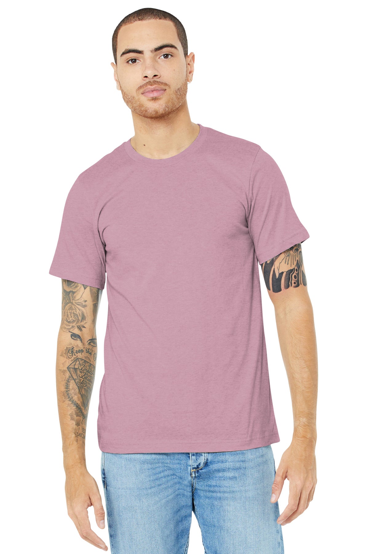BELLA+CANVAS® Unisex Heather CVC Short Sleeve Tee - Heather Prism Lilac - XS