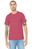 BELLA+CANVAS® Unisex Heather CVC Short Sleeve Tee - Heather Raspberry - XS
