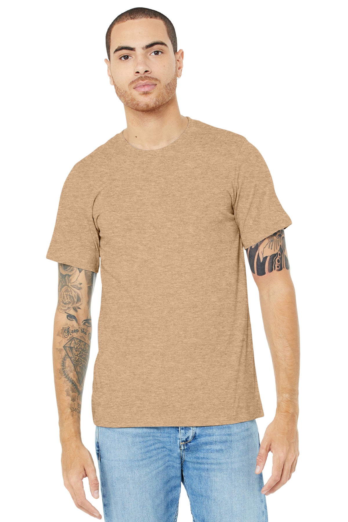 BELLA+CANVAS® Unisex Heather CVC Short Sleeve Tee - Heather Sand Dune - 2XL