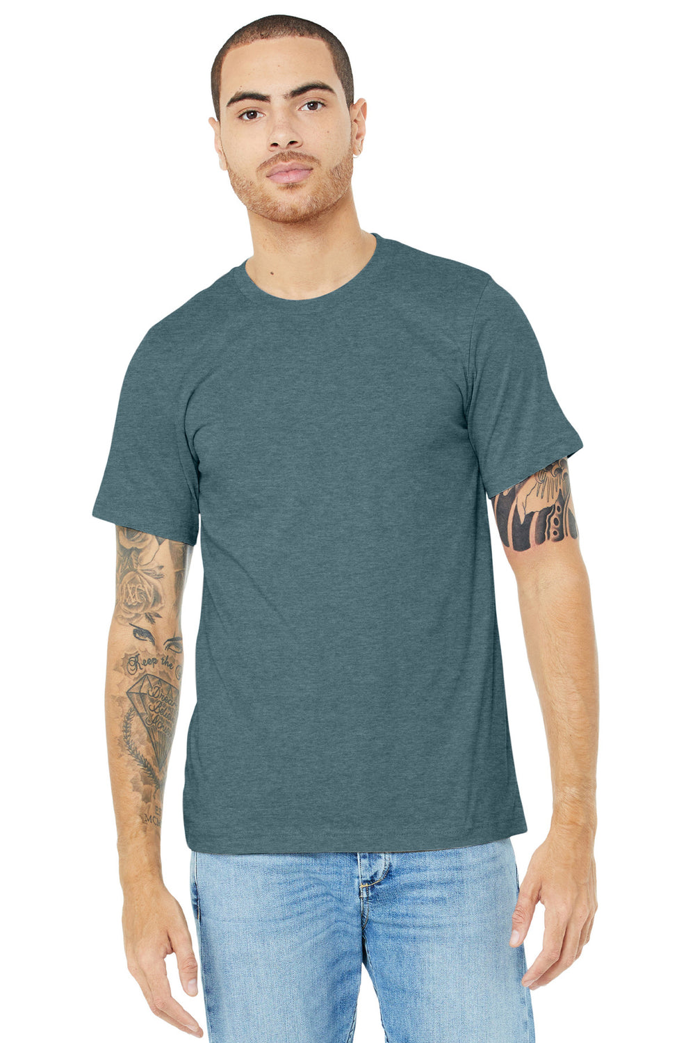 BELLA+CANVAS® Unisex Heather CVC Short Sleeve Tee - Heather Slate - XS
