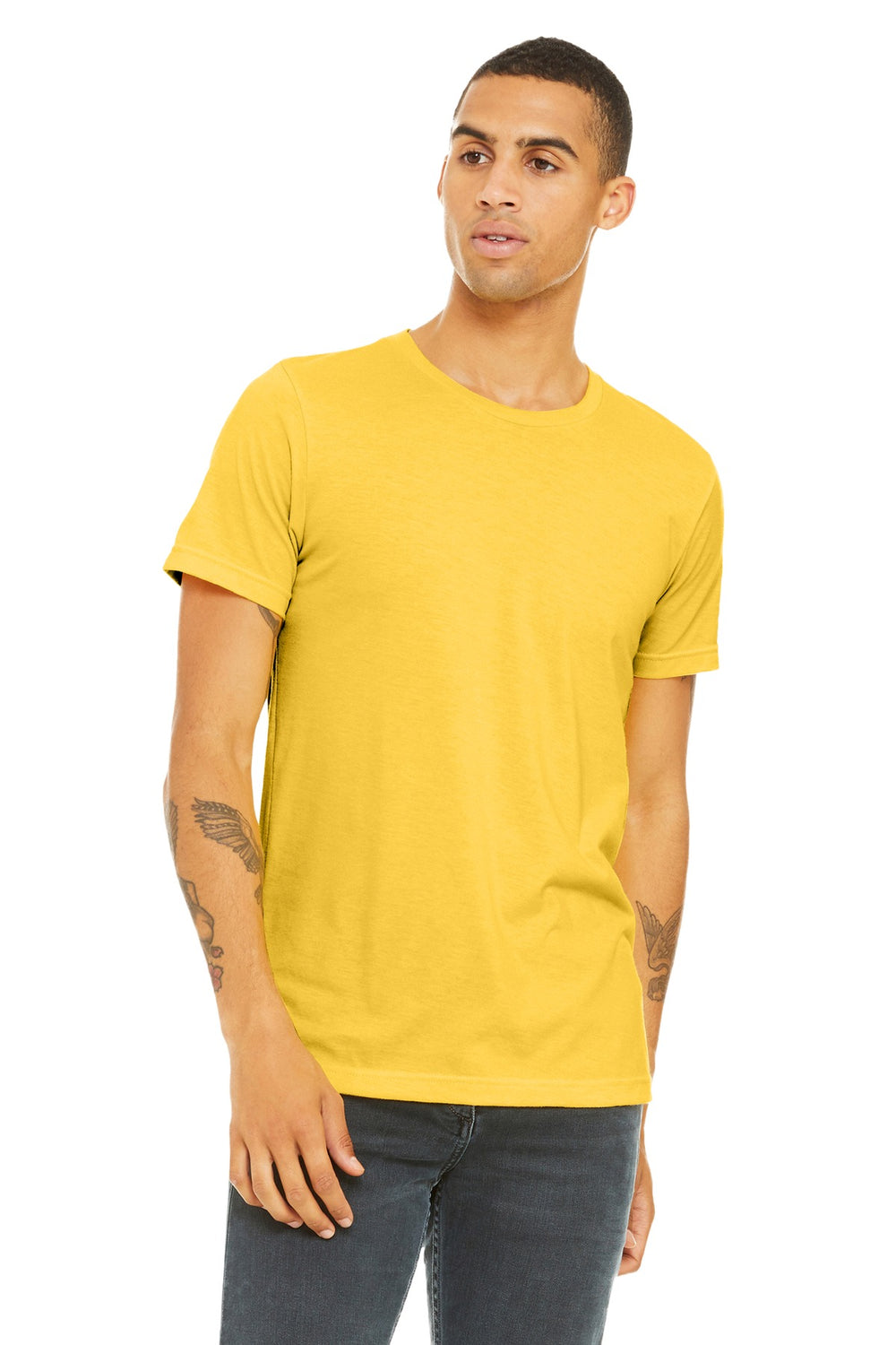 BELLA+CANVAS® Unisex Heather CVC Short Sleeve Tee - Heather Yellow Gold - XS
