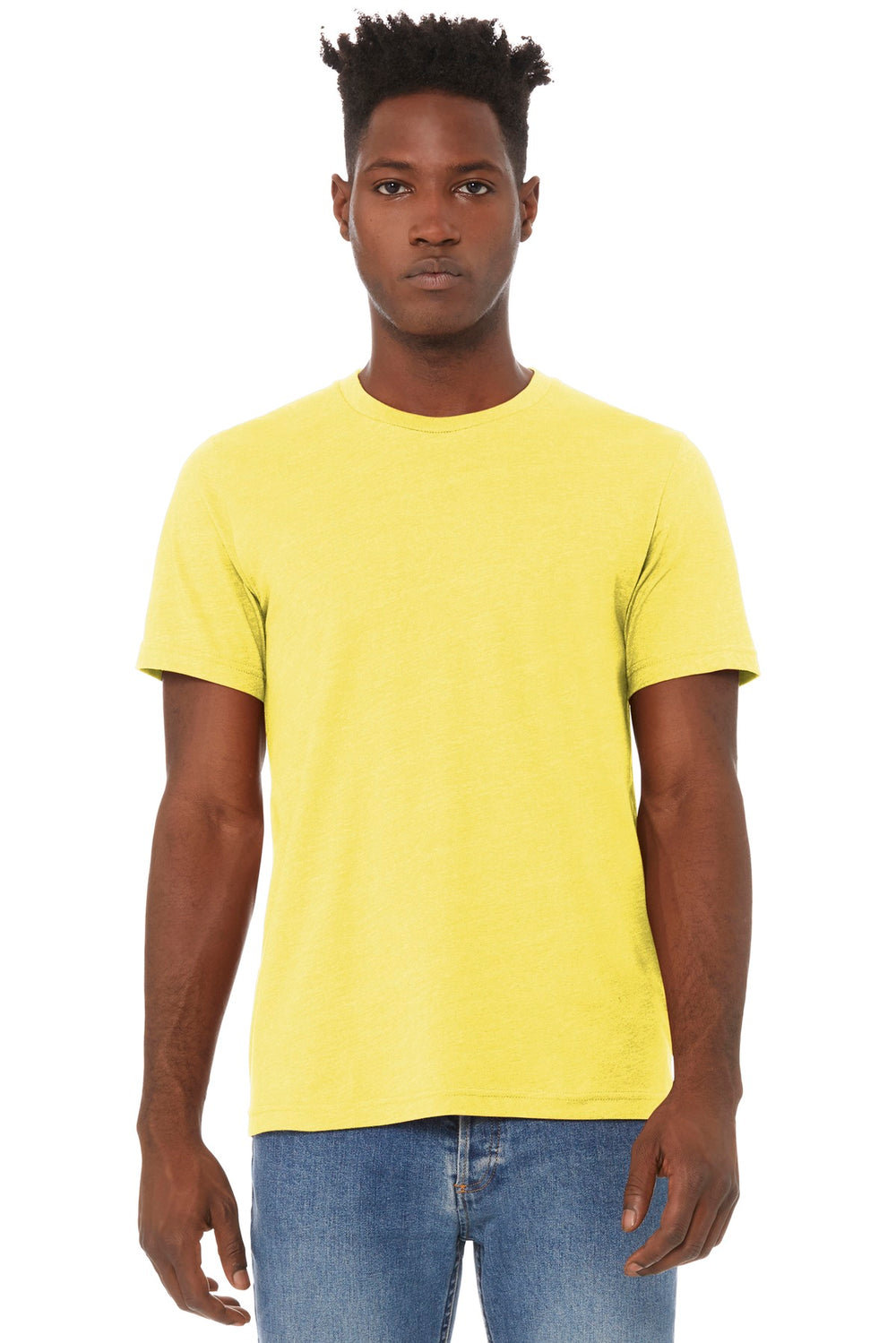 BELLA+CANVAS® Unisex Heather CVC Short Sleeve Tee - Heather Yellow - XS