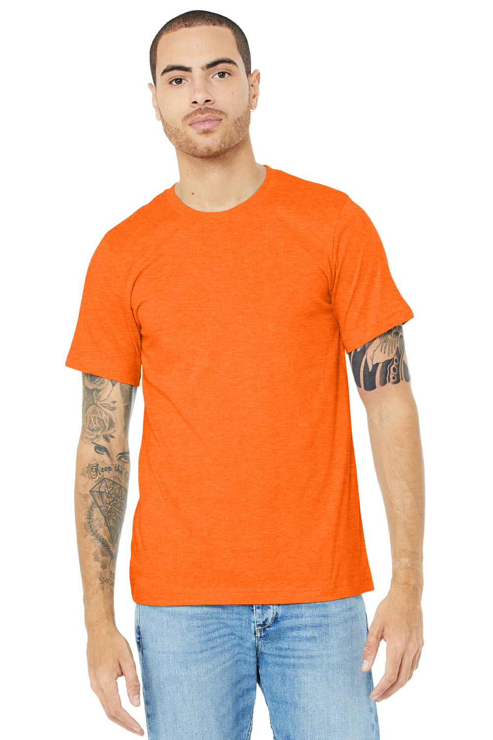 BELLA+CANVAS® Unisex Heather CVC Short Sleeve Tee - Neon Orange - 2XL