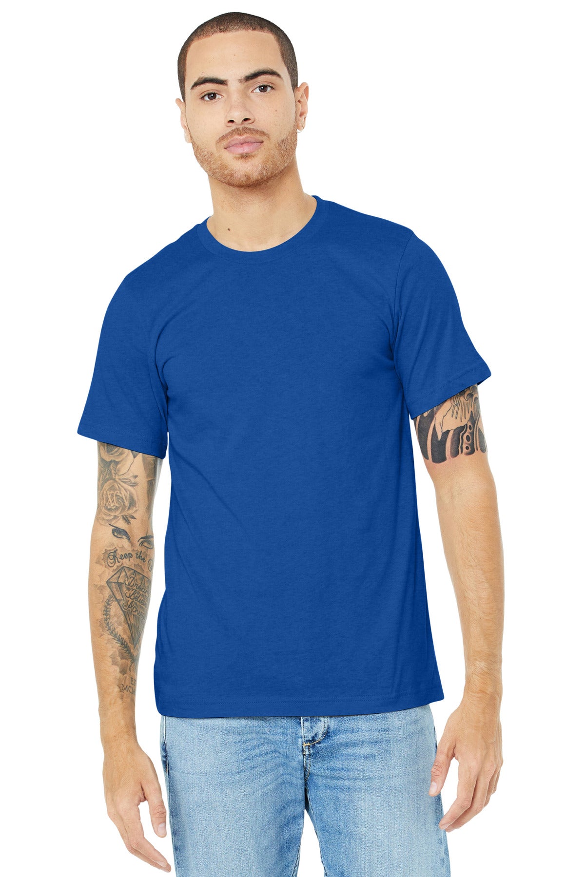 BELLA+CANVAS® Unisex Heather CVC Short Sleeve Tee - Solid True Royal Blend - 2XL