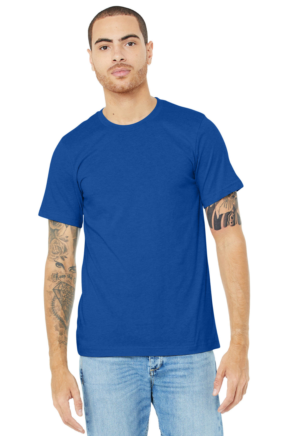 BELLA+CANVAS® Unisex Heather CVC Short Sleeve Tee - Solid True Royal Blend - 2XL