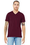 BELLA+CANVAS® Unisex Jersey Short Sleeve V-Neck Tee - Maroon - XS