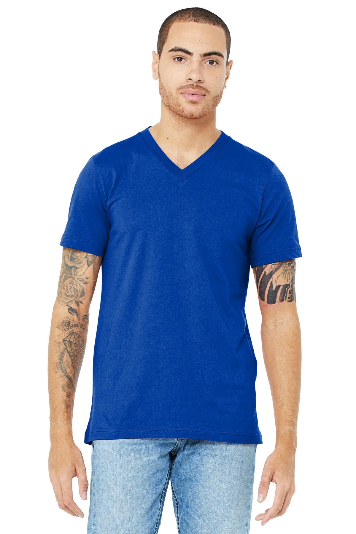 BELLA+CANVAS® Unisex Jersey Short Sleeve V-Neck Tee - True Royal - XS