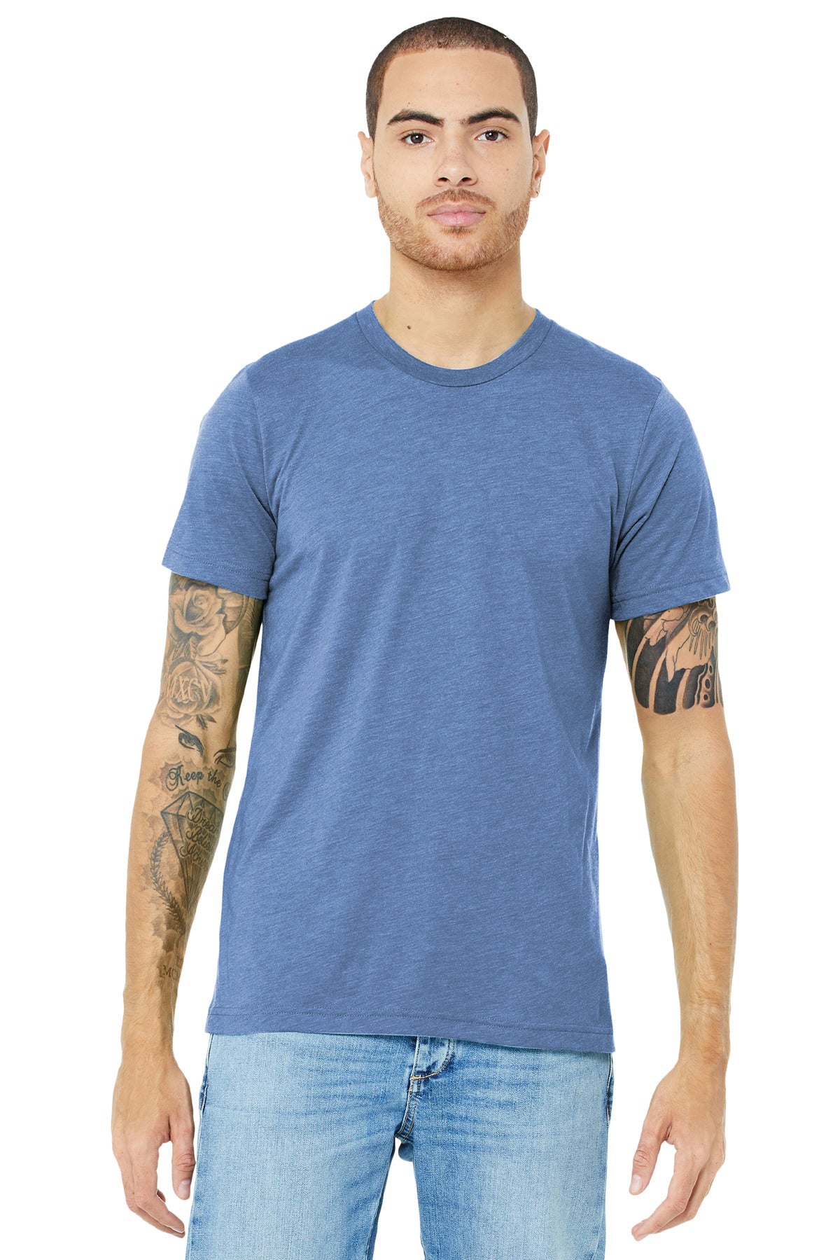 BELLA+CANVAS® Unisex Triblend Short Sleeve Tee - Blue Triblend - XS