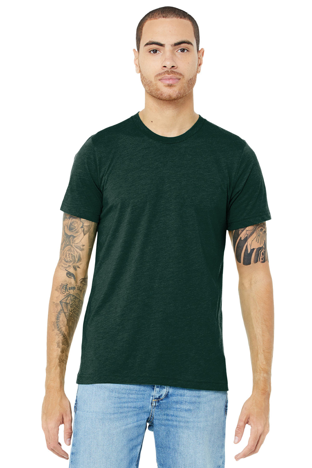 BELLA+CANVAS® Unisex Triblend Short Sleeve Tee - Emerald Triblend - XS