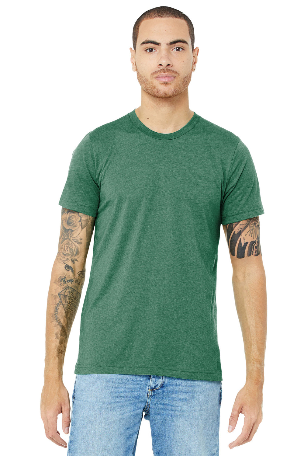 BELLA+CANVAS® Unisex Triblend Short Sleeve Tee - Grass Green Triblend - XS