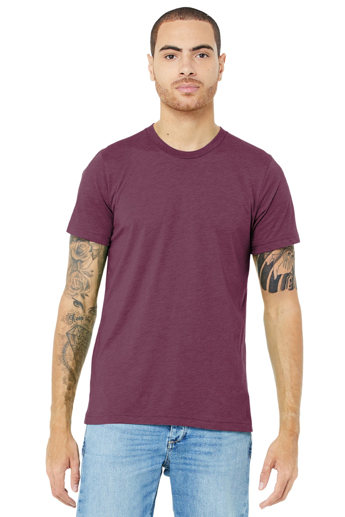 BELLA+CANVAS® Unisex Triblend Short Sleeve Tee - Maroon Triblend - XS