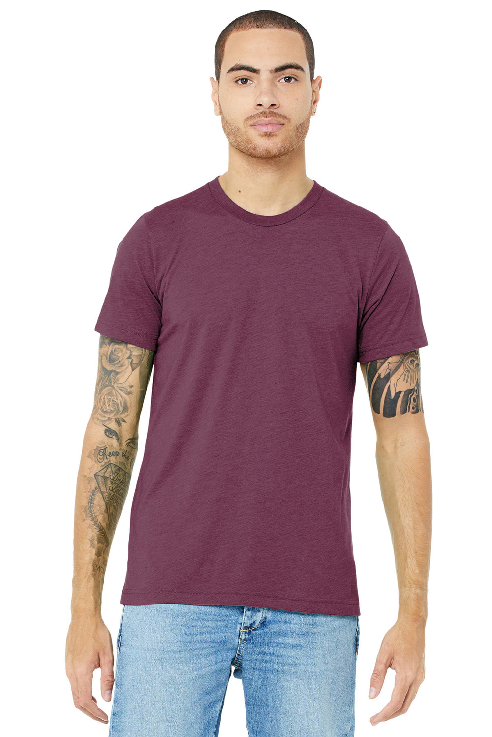 BELLA+CANVAS® Unisex Triblend Short Sleeve Tee - Maroon Triblend - XS
