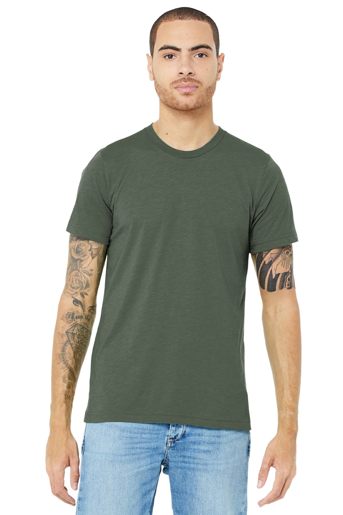 BELLA+CANVAS® Unisex Triblend Short Sleeve Tee - Military Green Triblend - XS