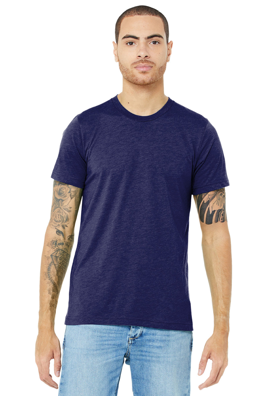 BELLA+CANVAS® Unisex Triblend Short Sleeve Tee - Navy Triblend - XS