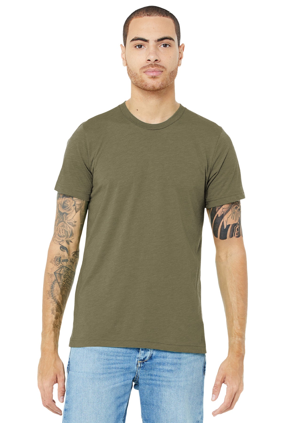 BELLA+CANVAS® Unisex Triblend Short Sleeve Tee - Olive Triblend - XS