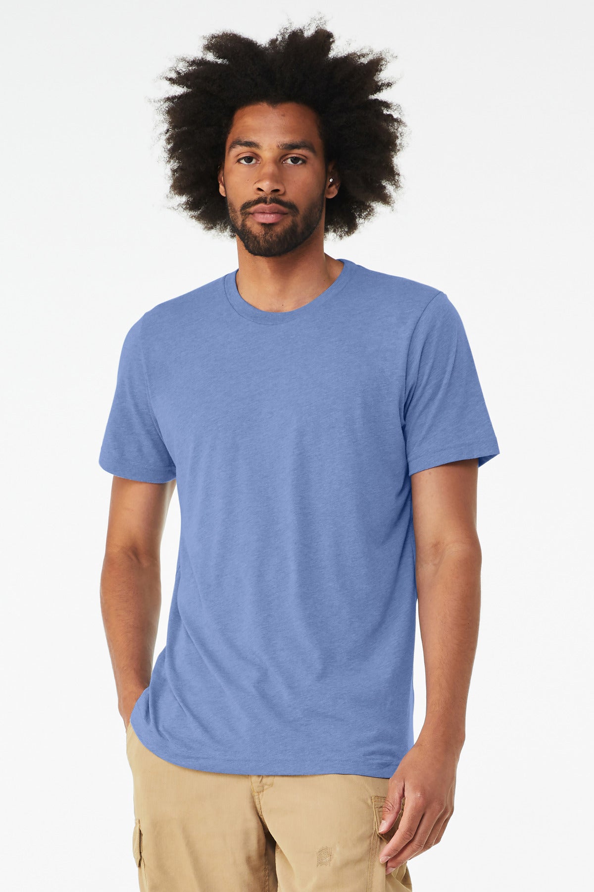 BELLA+CANVAS® Unisex Triblend Short Sleeve Tee - Solid Blue Triblend - 2XL
