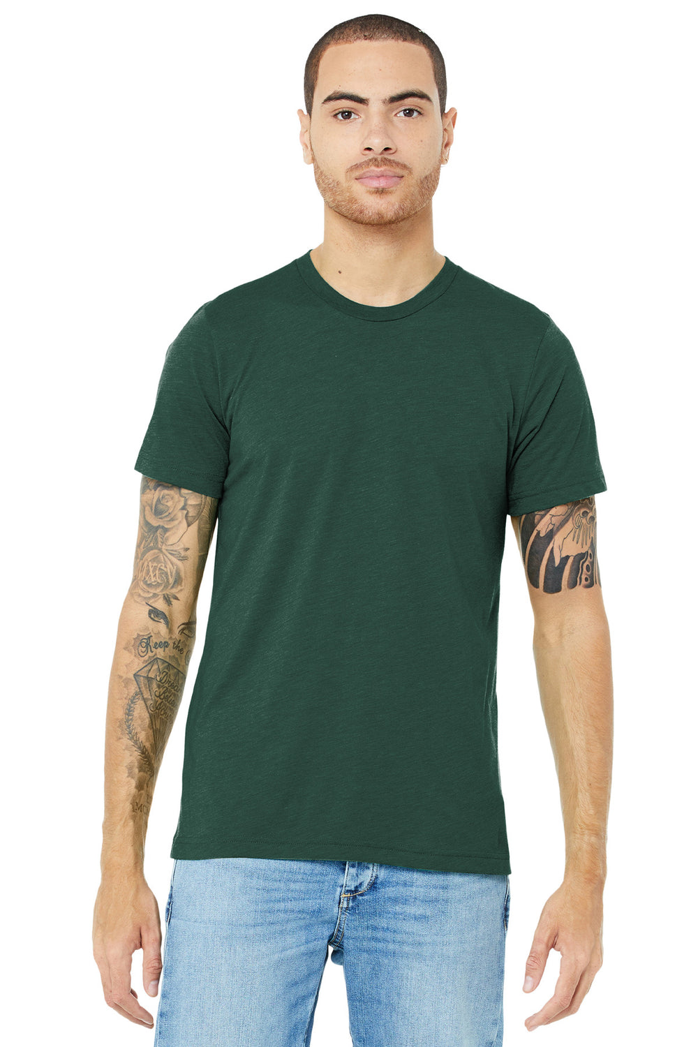 BELLA+CANVAS® Unisex Triblend Short Sleeve Tee - Solid Forest Triblend - XS