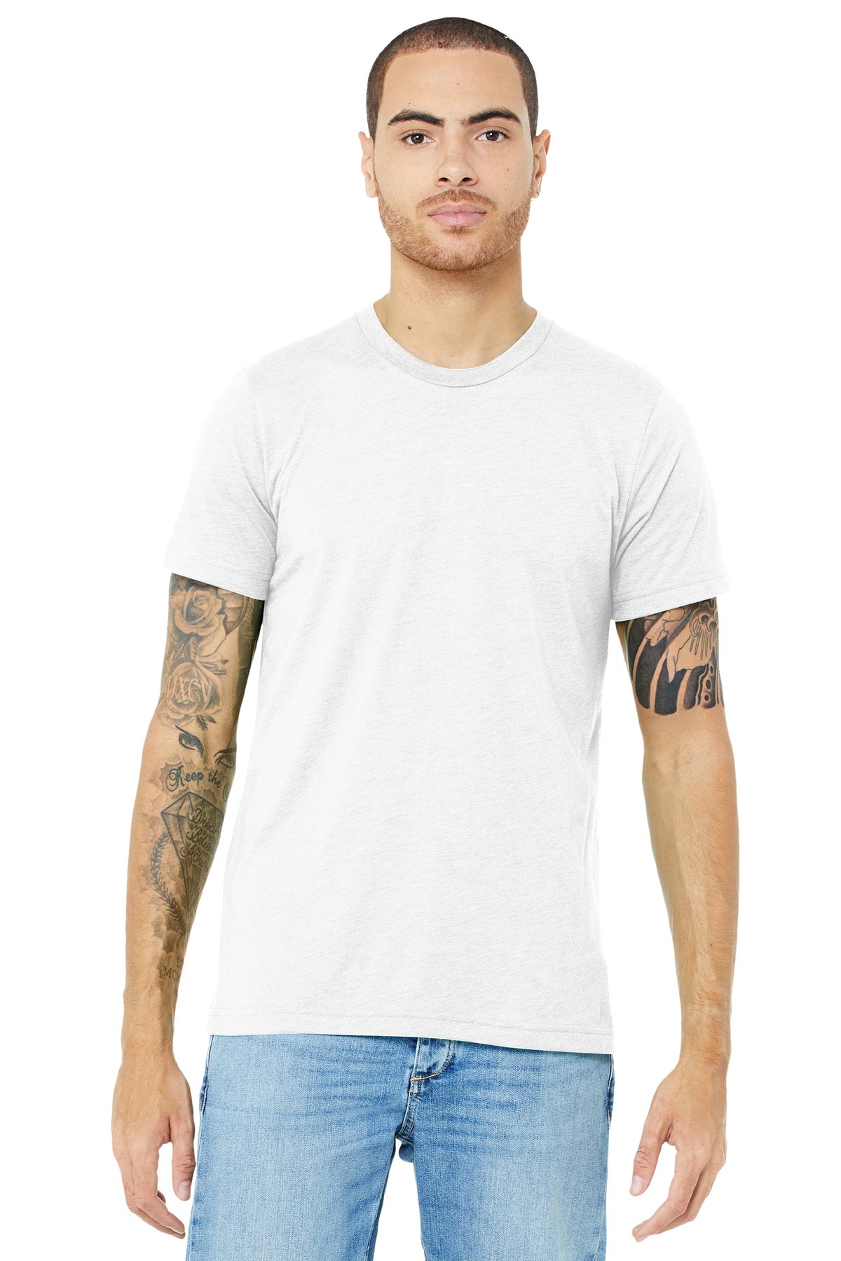 BELLA+CANVAS® Unisex Triblend Short Sleeve Tee - Solid White Triblend - XS