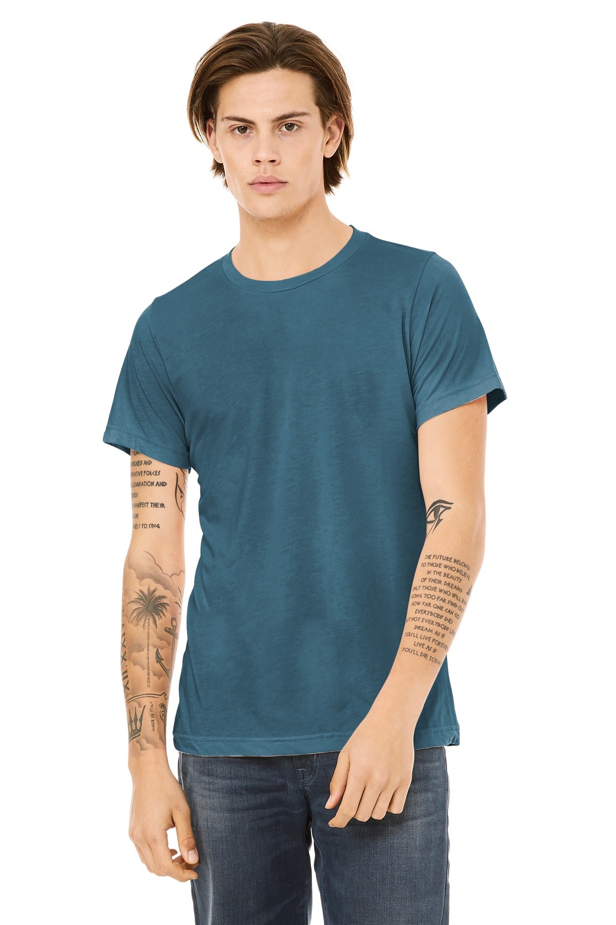 BELLA+CANVAS® Unisex Triblend Short Sleeve Tee - Steel Blue Triblend - XS