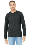 BELLA+CANVAS® Unisex Heather CVC Long Sleeve Tee - Dark Grey Heather - XS