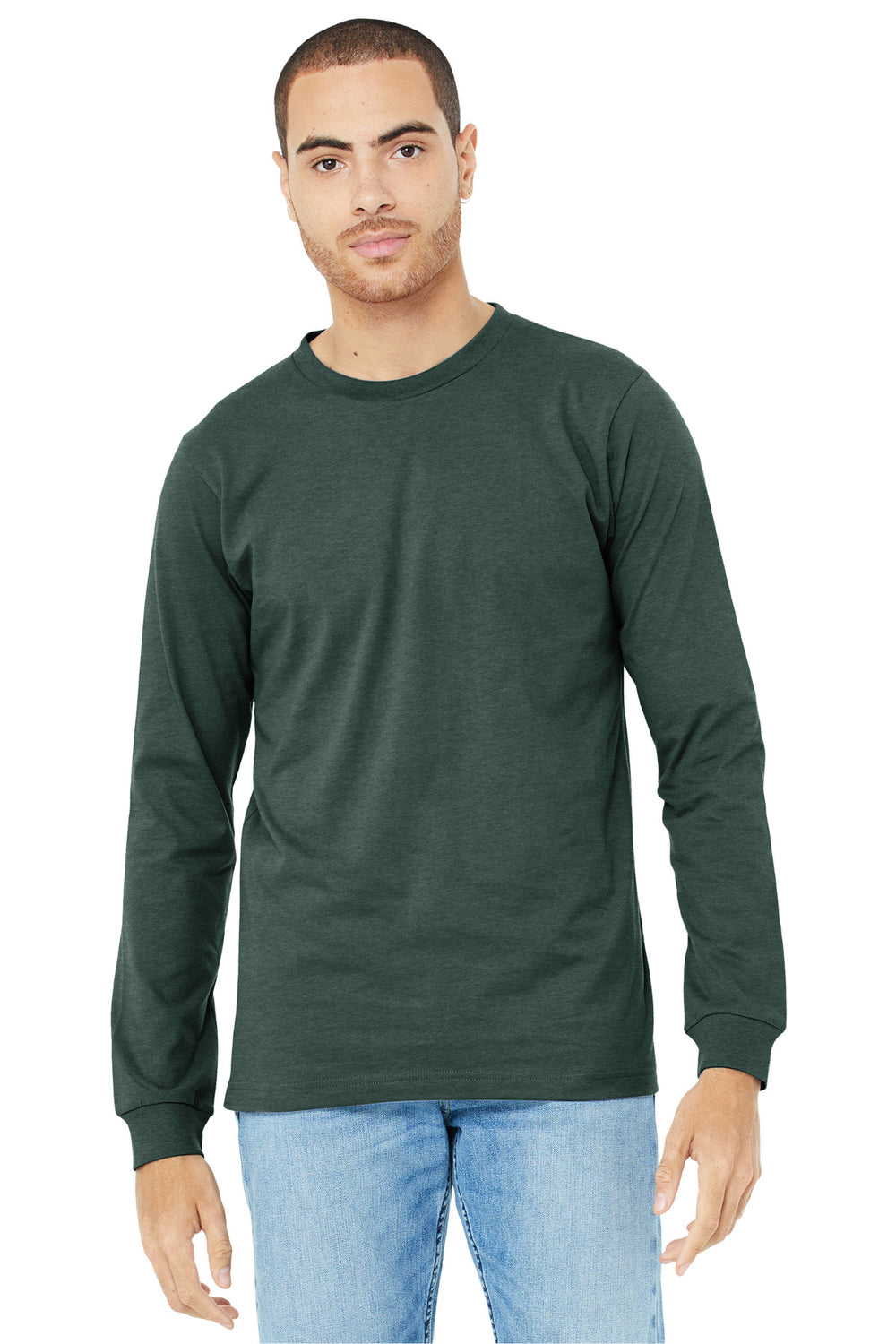 BELLA+CANVAS® Unisex Heather CVC Long Sleeve Tee - Heather Forest - 2XL