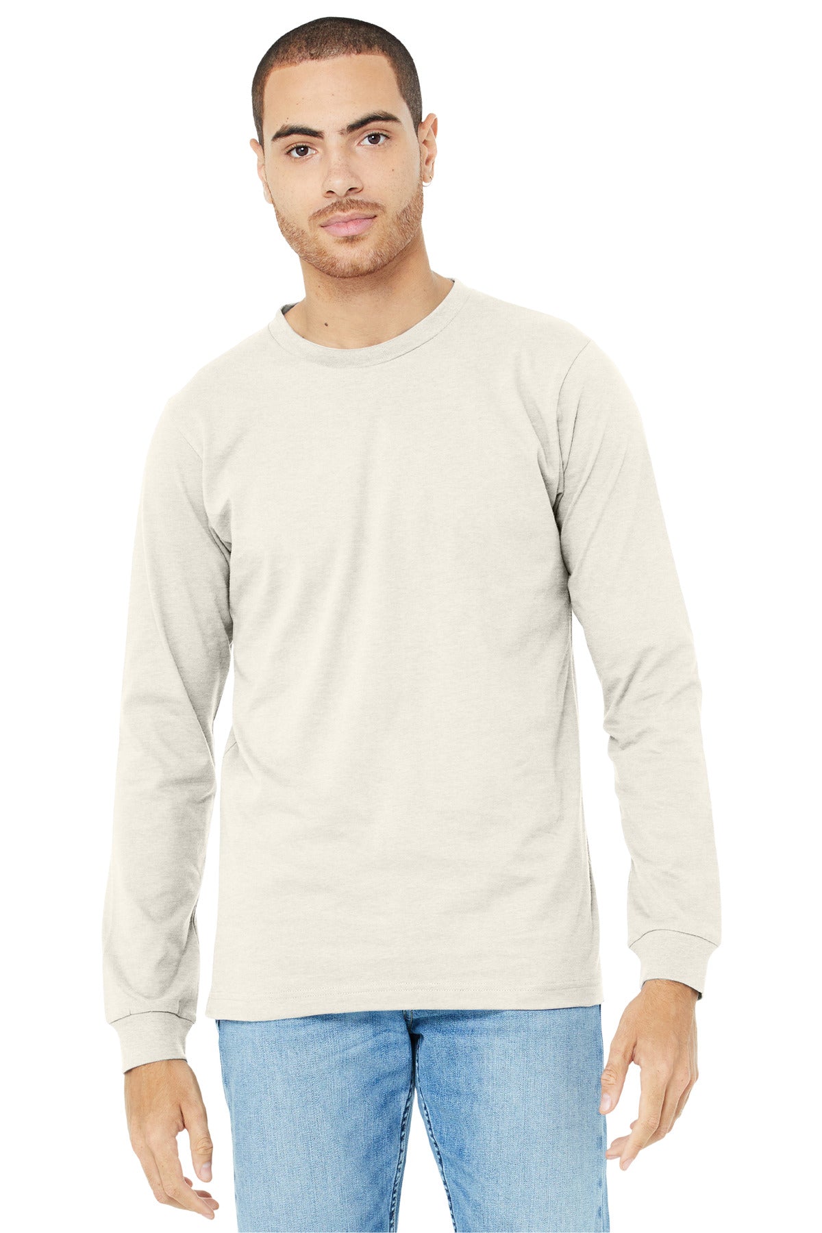 BELLA+CANVAS® Unisex Heather CVC Long Sleeve Tee - Heather Natural - 2XL