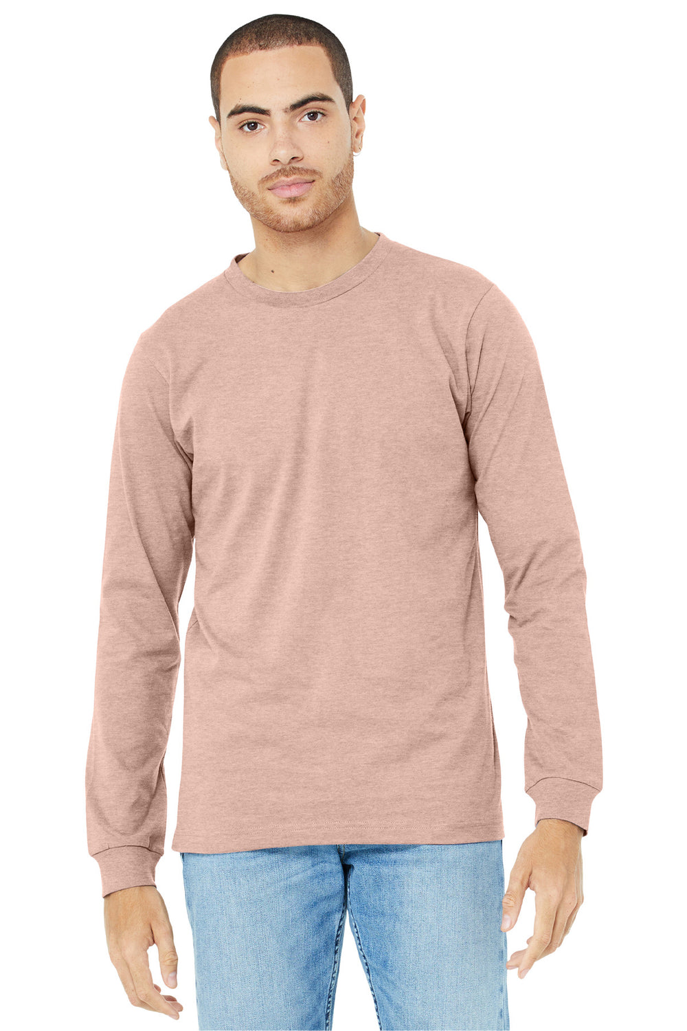 BELLA+CANVAS® Unisex Heather CVC Long Sleeve Tee - Heather Peach - 2XL