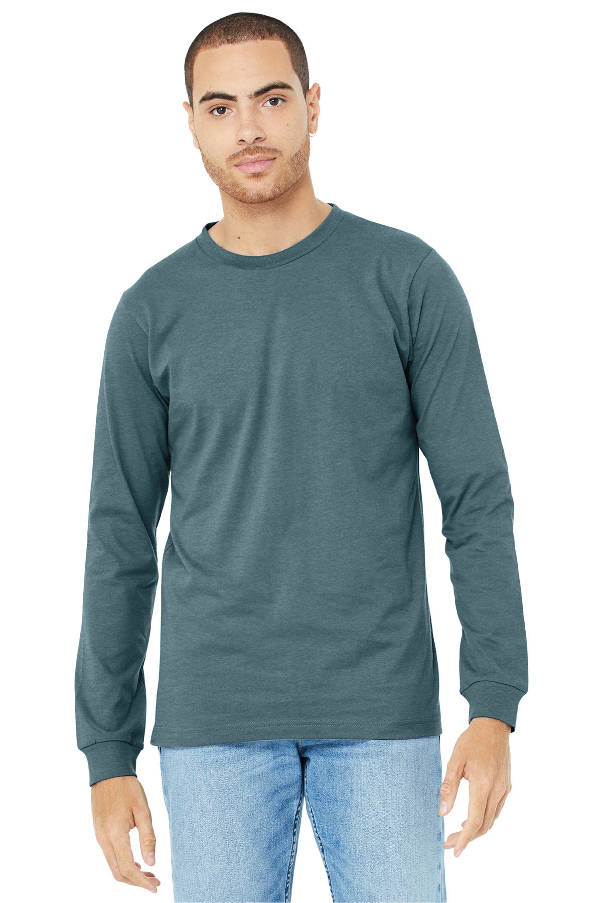 BELLA+CANVAS® Unisex Heather CVC Long Sleeve Tee - Heather Slate - 2XL