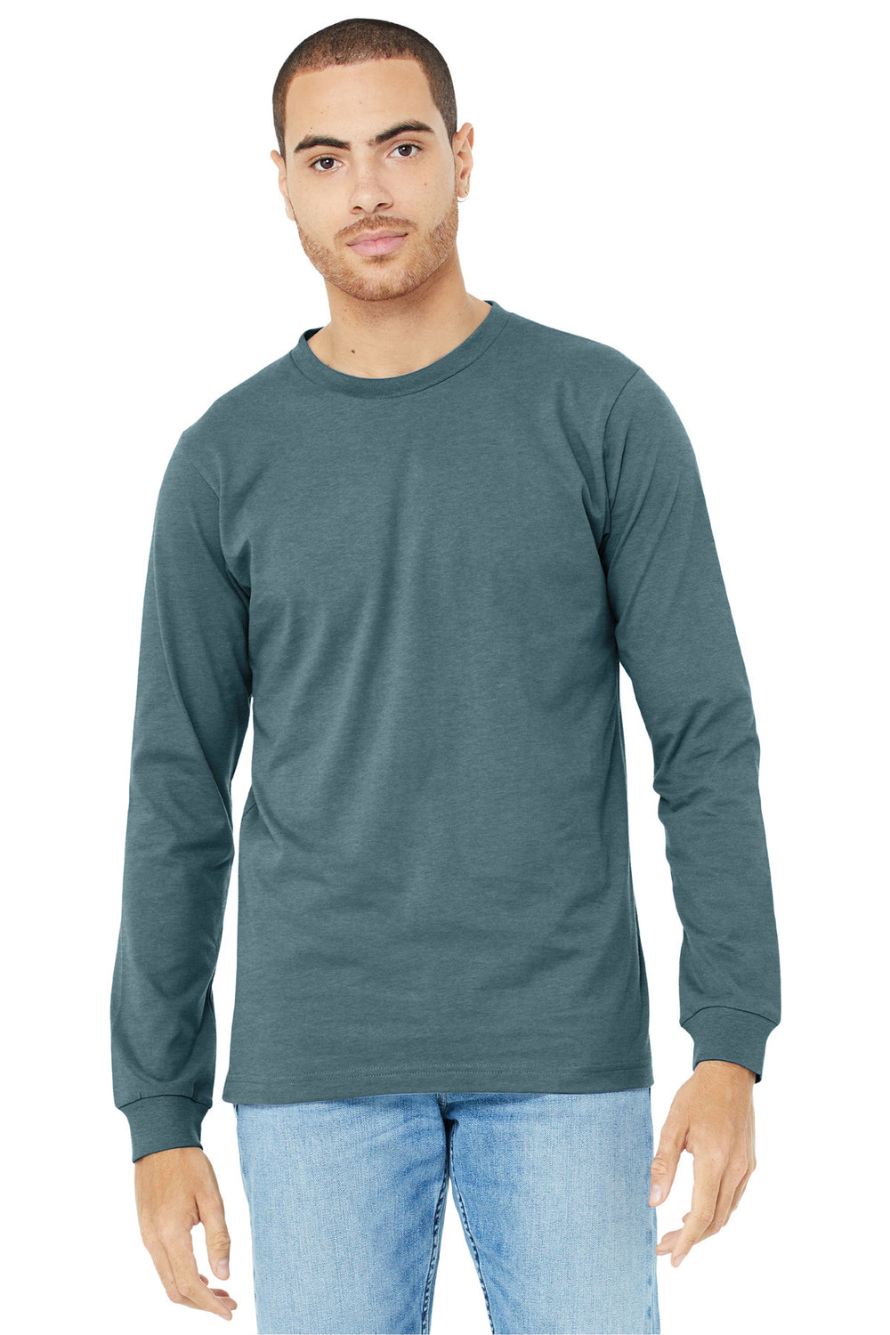 BELLA+CANVAS® Unisex Heather CVC Long Sleeve Tee - Heather Slate - 2XL