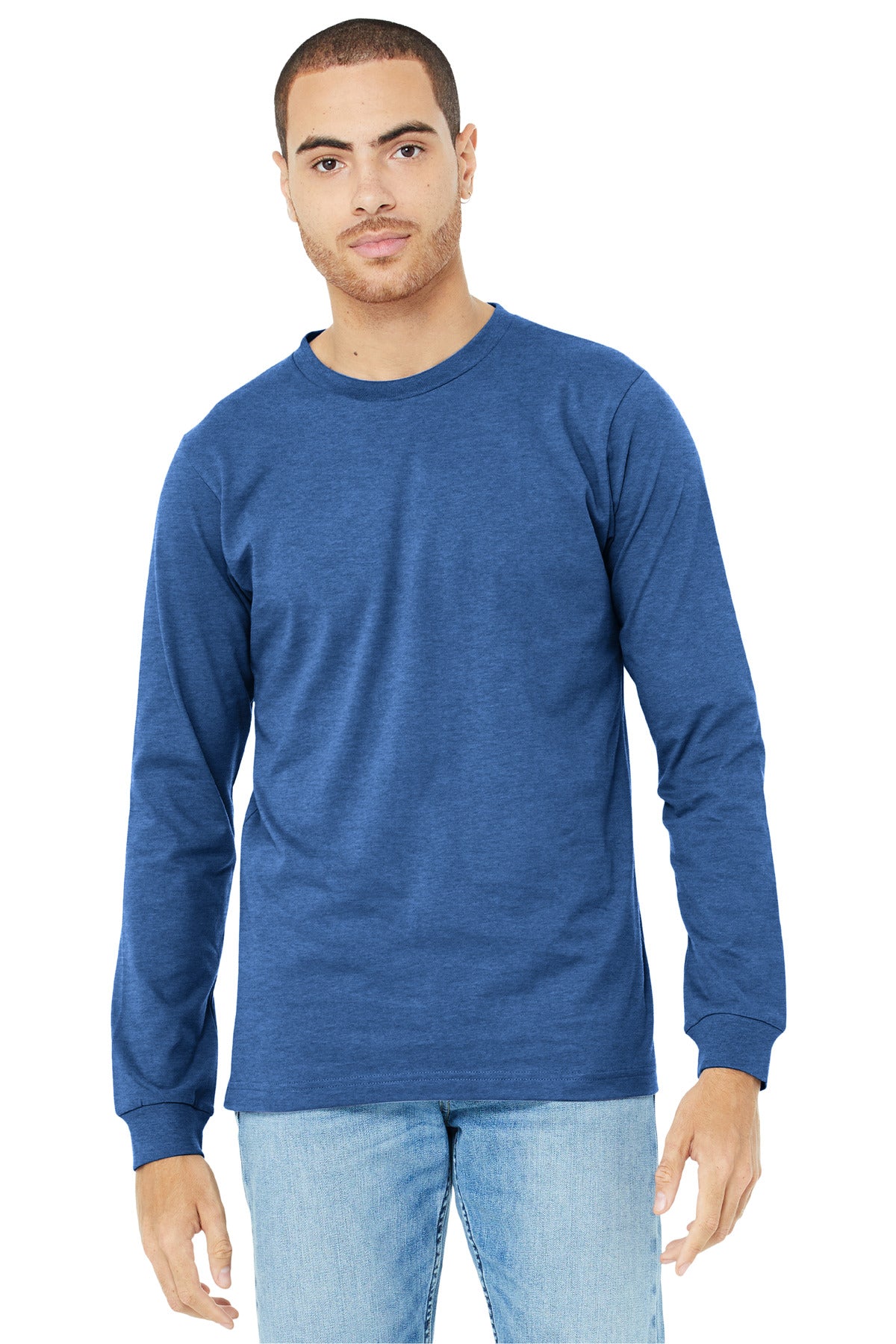 BELLA+CANVAS® Unisex Heather CVC Long Sleeve Tee - Heather True Royal - 2XL