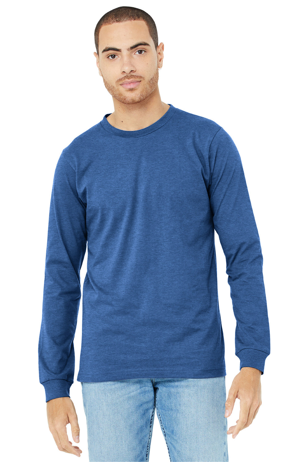 BELLA+CANVAS® Unisex Heather CVC Long Sleeve Tee - Heather True Royal - 2XL