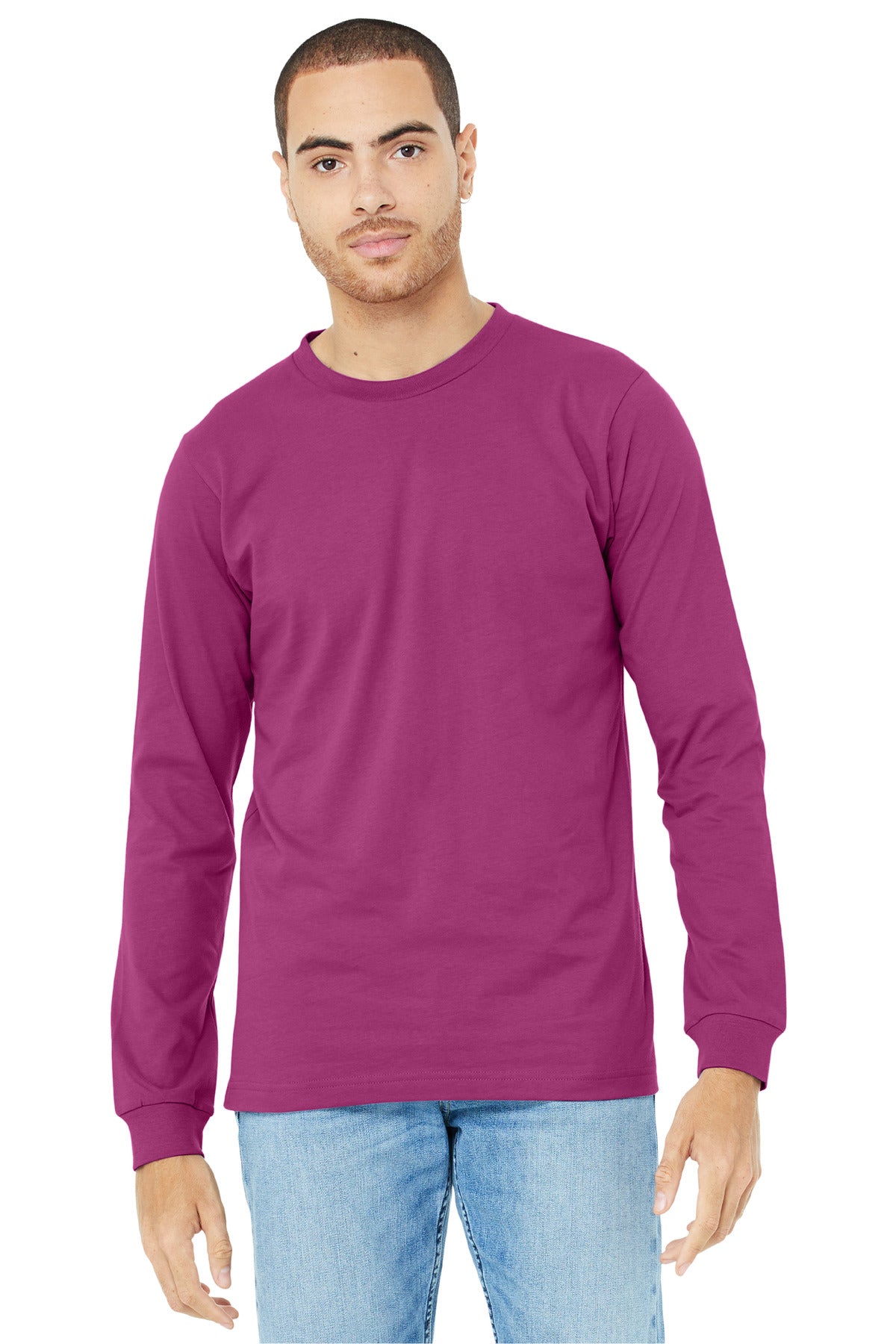 BELLA+CANVAS® Unisex Jersey Long Sleeve Tee - Berry - 2XL