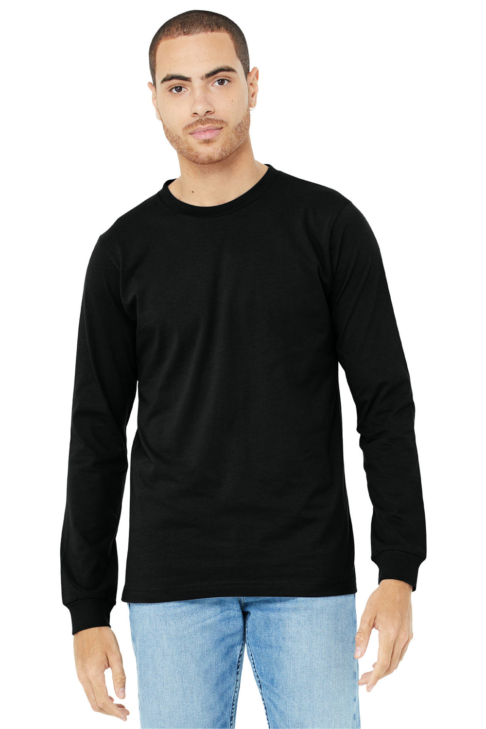 BELLA+CANVAS® Unisex Jersey Long Sleeve Tee - Black - XS