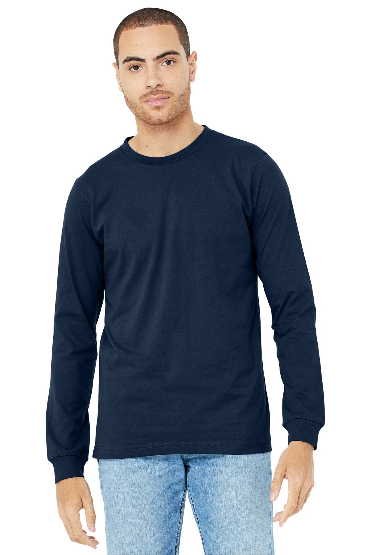 BELLA+CANVAS® Unisex Jersey Long Sleeve Tee - Navy - XS